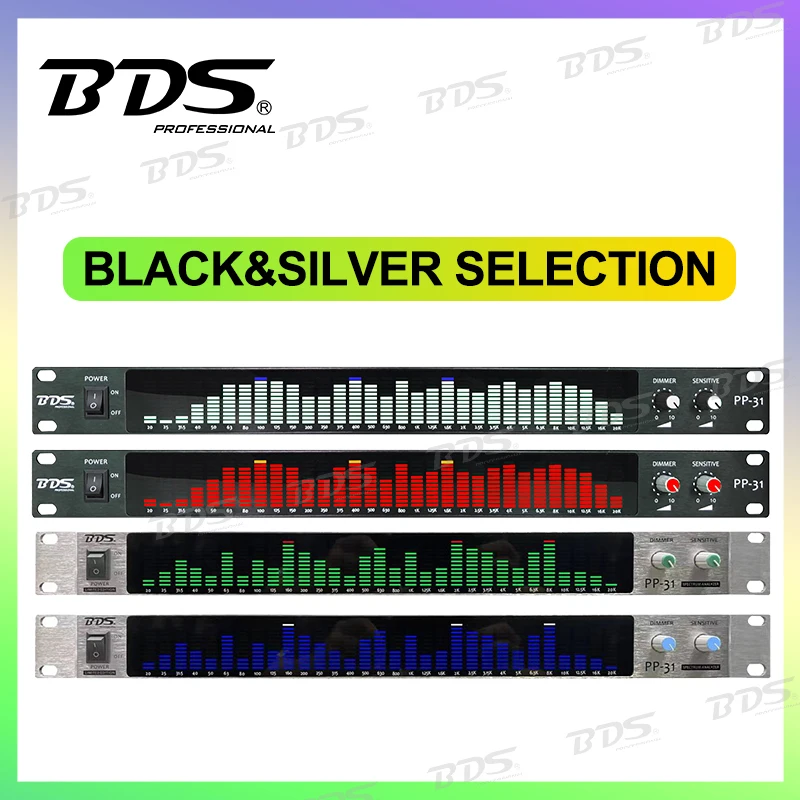

BDS 31 Segment LED Audio Visualizer with Voice Control - Music Spectrum Analyzer Rhythm Light, Full Color Display Studio Equipme
