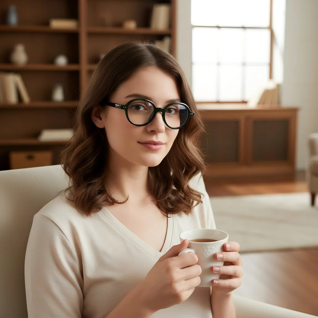 إطار عين فني عتيق للنساء ذو ملمس عادي ونحيف مع عيون مضادة للزرقاء
