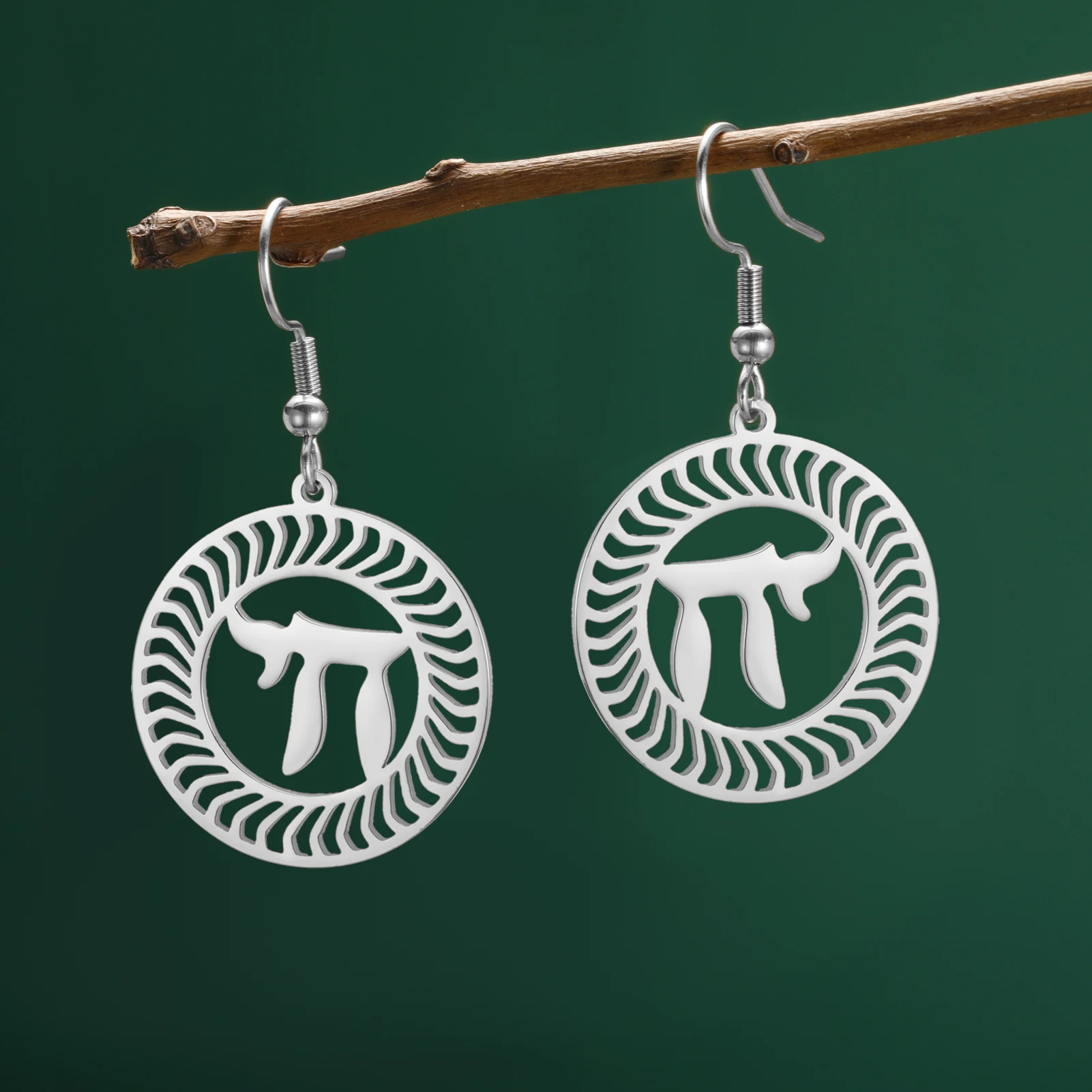LIKGREAT Hollow Chai Symbol Drop Earrings for Women Star of David Charm Jewish Amulet Israel Jewelry Stainless Steel Gift