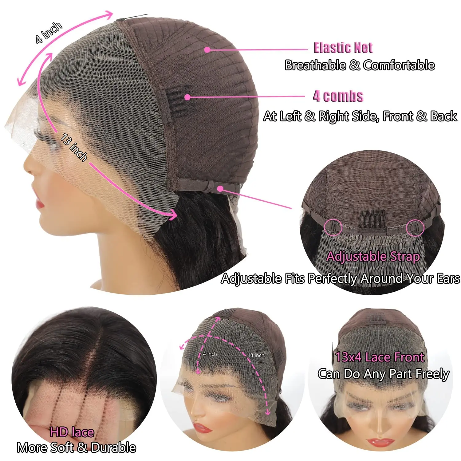 200% الكثافة 42 بوصة 13x4 موجة عميقة الدانتيل الجبهة الباروكات شعر الإنسان HD كامل الدانتيل الباروكات الأمامية عميق شعر بشري مجعد شعر مستعار اللون الطبيعي