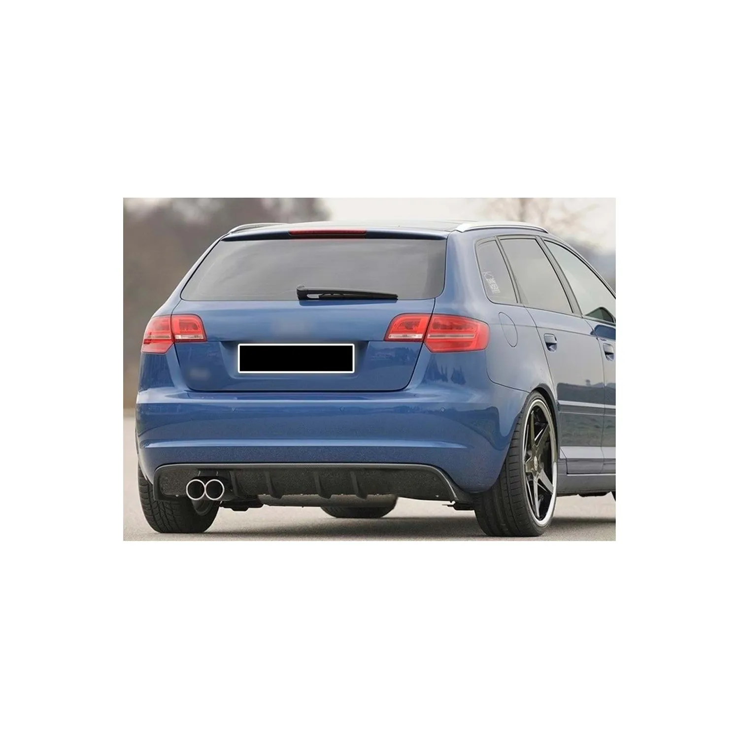 Diffuser For Audi A3 8P 4 Door S3 Rear Additional 2008 2009 2010 2011 2012 Left Double Exhaust Outlet