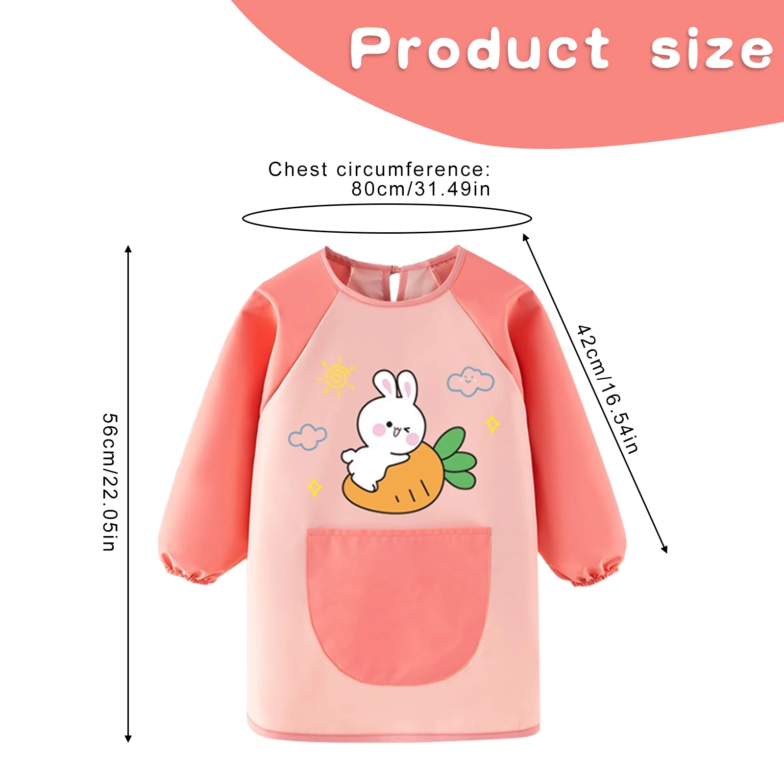 Kids Paint Apron Waterproof Kids Art Smock with Long Sleeve and Pocket, for 3-7 Years Boys Girls Toddler Painting,Cooking,Eating