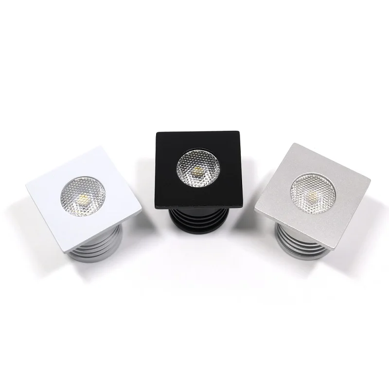 etrnLED 3W Led Ceiling Spotlights Square Mini Spot DC12V 24V Interior Home Cabinet Recessed Down Light with Quick Connector