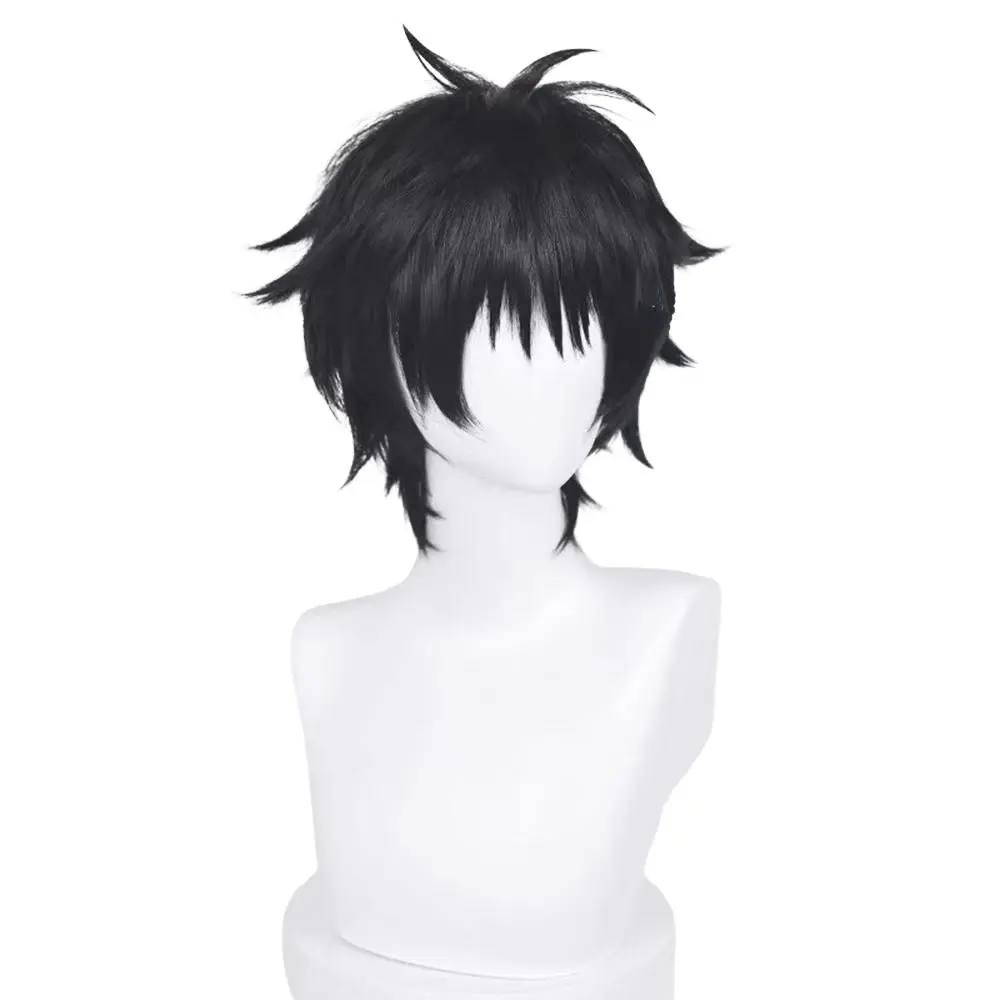 JJK Yuta Okkotsu Cosplay Wig Anime 2 Styles 30cm Black Wigs And Ring Synthetic Resistant Heat Hair Party Wigs Halloween Props