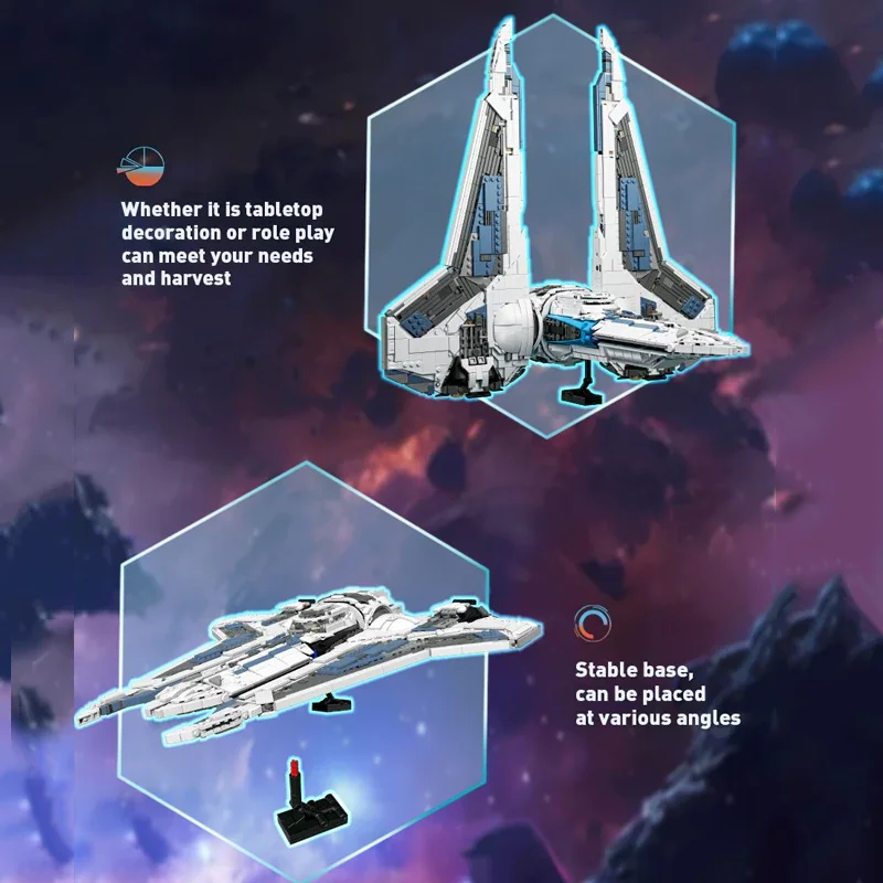 2948 قطعة اللبنات المركبة الفضائية MOC سفينة الفضاء سفينة الفضاء نموذج الربط الجمعية الطوب لغز لعب الأطفال أطفال الكبار هدية