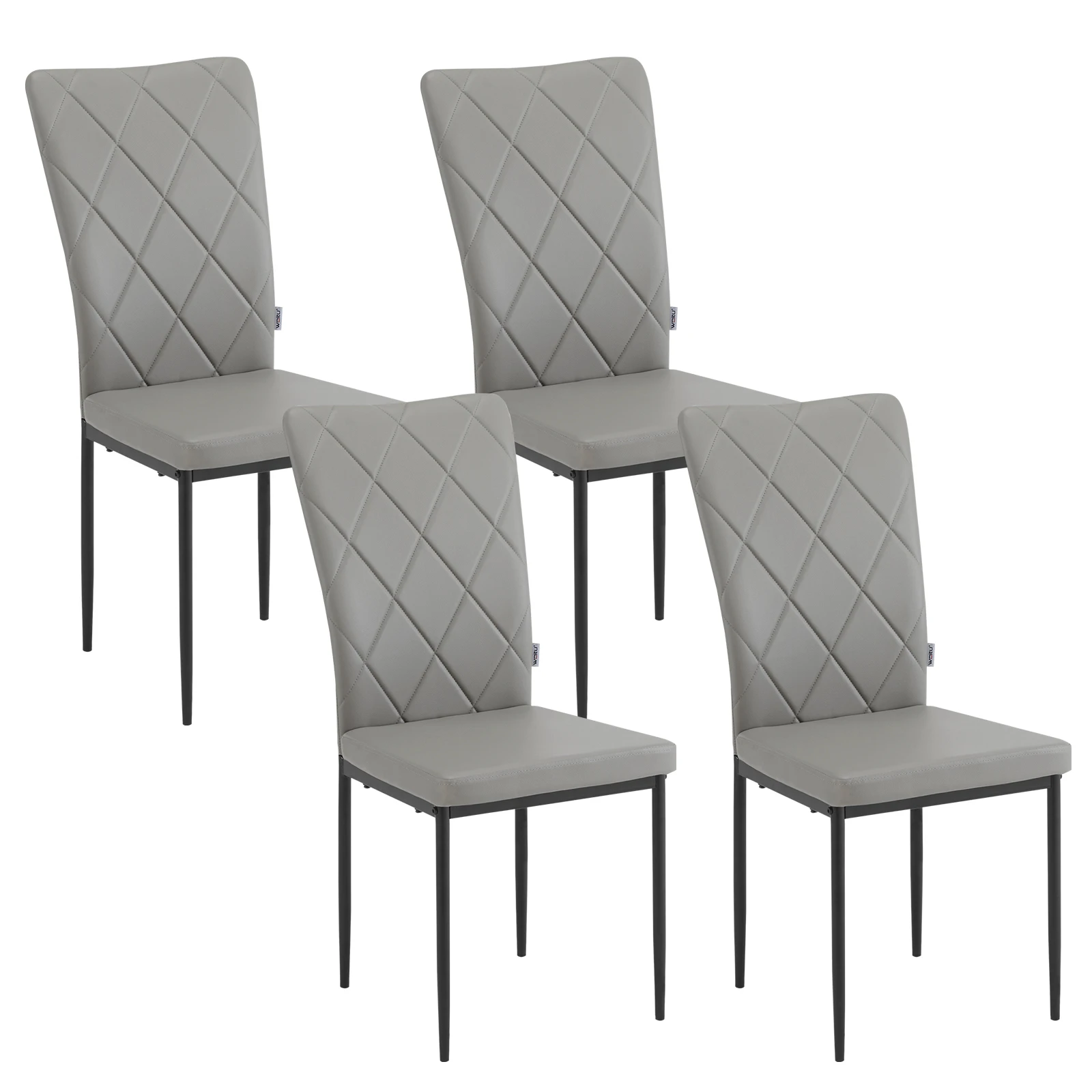 4 STKS/SET Keukenstoelen Eetkamerstoelen met Hoge Rugleuning Gestoffeerde Stoel Metalen Poten voor Eetkamer Bruiloft Keuken