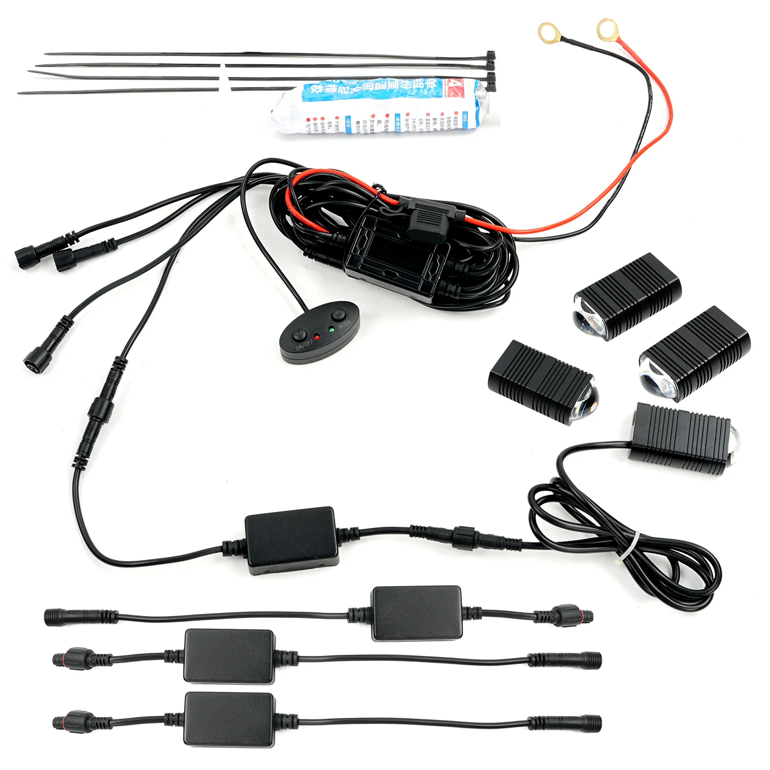 Mini Driving LED Light Motorcycle Car Dual Color Super Bright Auxiliary Headlight Grille Lamps ATV UTV Car Fog Offroad 12V-80V