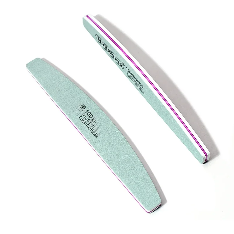 2/5 sztuk opakowanie Half Moon pilnik do paznokci blok gąbka UV żel polski Shiner profesjonalne szlifowanie polerowanie palec Manicure produkt — zdjęcie 2
