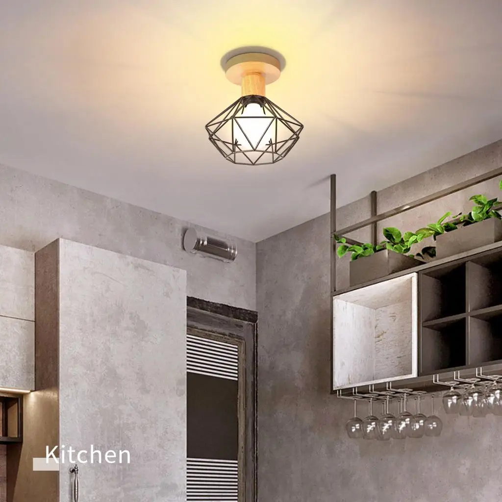 

Потолочные светильники из кованого железа в американском стиле, светильники для прихожей, деревянные минималистичные светильники, светильники для прихожей, балконные светильники