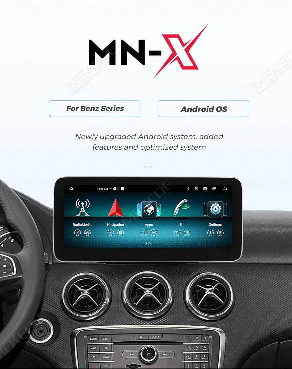 MEKEDE Android 15 10,25" CarPlay Auto für Mercedes-Benz C-Klasse W204 NTG4.0 2008-2010 Autoradio Multimedia-Stereo-Player GPS BT – Detail 12