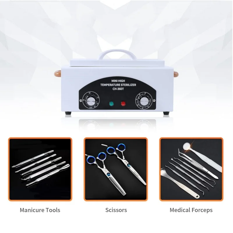 ارتفاع درجة الحرارة الجمال الشعر مسمار أداة معدنية معقم الحرارة الجافة مع الموقت مانيكير باديكير سبا صالون الحلاق المعدات