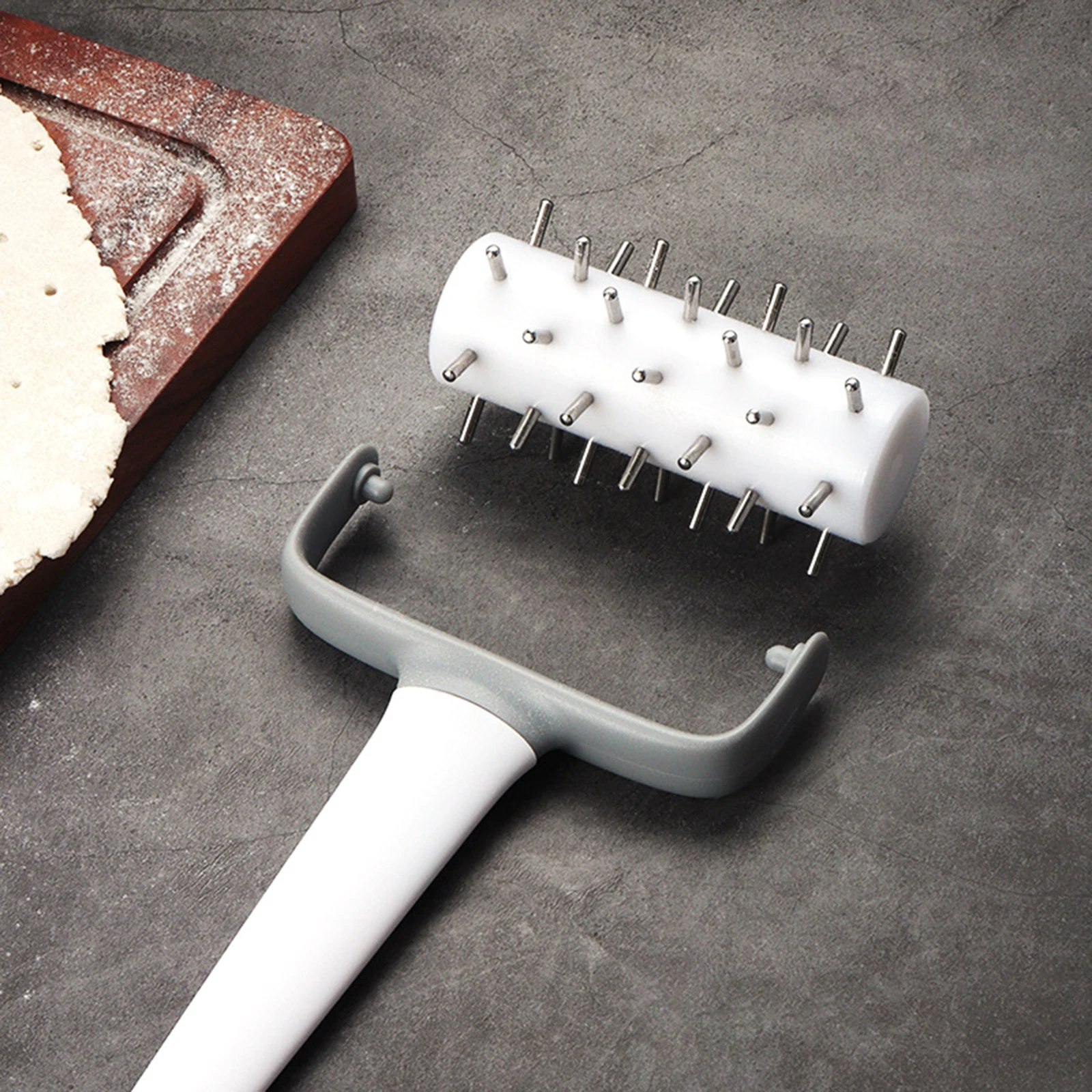 أسطوانة عجينة البيتزا المحمولة سهلة التنظيف، ملحقات متعددة الوظائف، دبوس فطيرة المعجنات لمطعم الكيك والمطبخ والخبز المنزلي #3