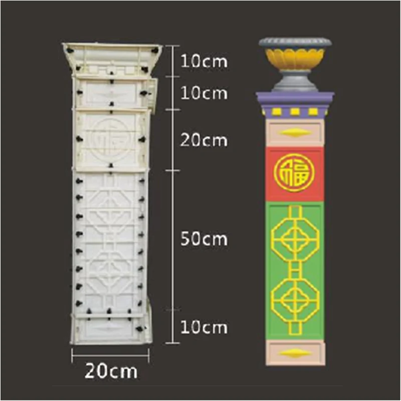 ABS Plastic Steel cast-in-place Cement railing European-style Building Template four-way Interval Corner column pier