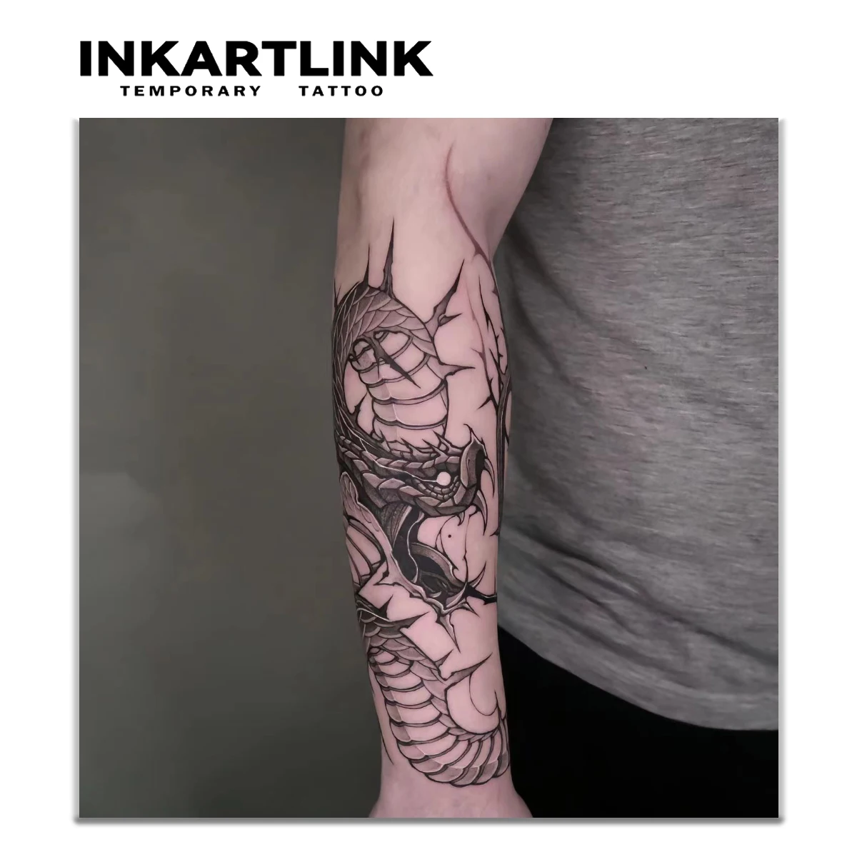 ملصق وشم مؤقت على شكل ثعبان، وشم سحري مقاوم للماء، وشم مزيف يدوم حتى 15 يومًا، وشم شبه دائم