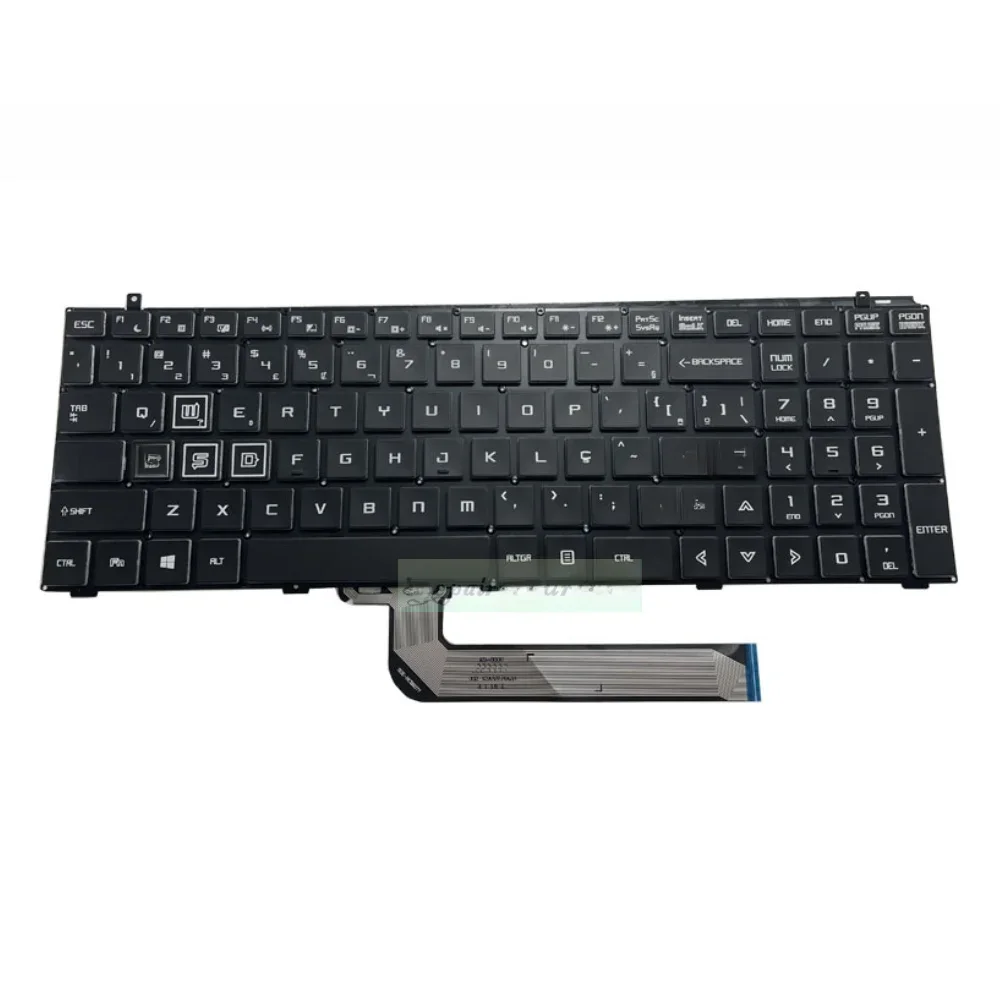 Klawiatura podświetlana PT-BR Brazylia do laptopa Avell Liv C62 LIV Teclado ABNT2 Brazylia Brazylijska 6pin 21pin Light 002-12A33LHA33 — zdjęcie produktu 7