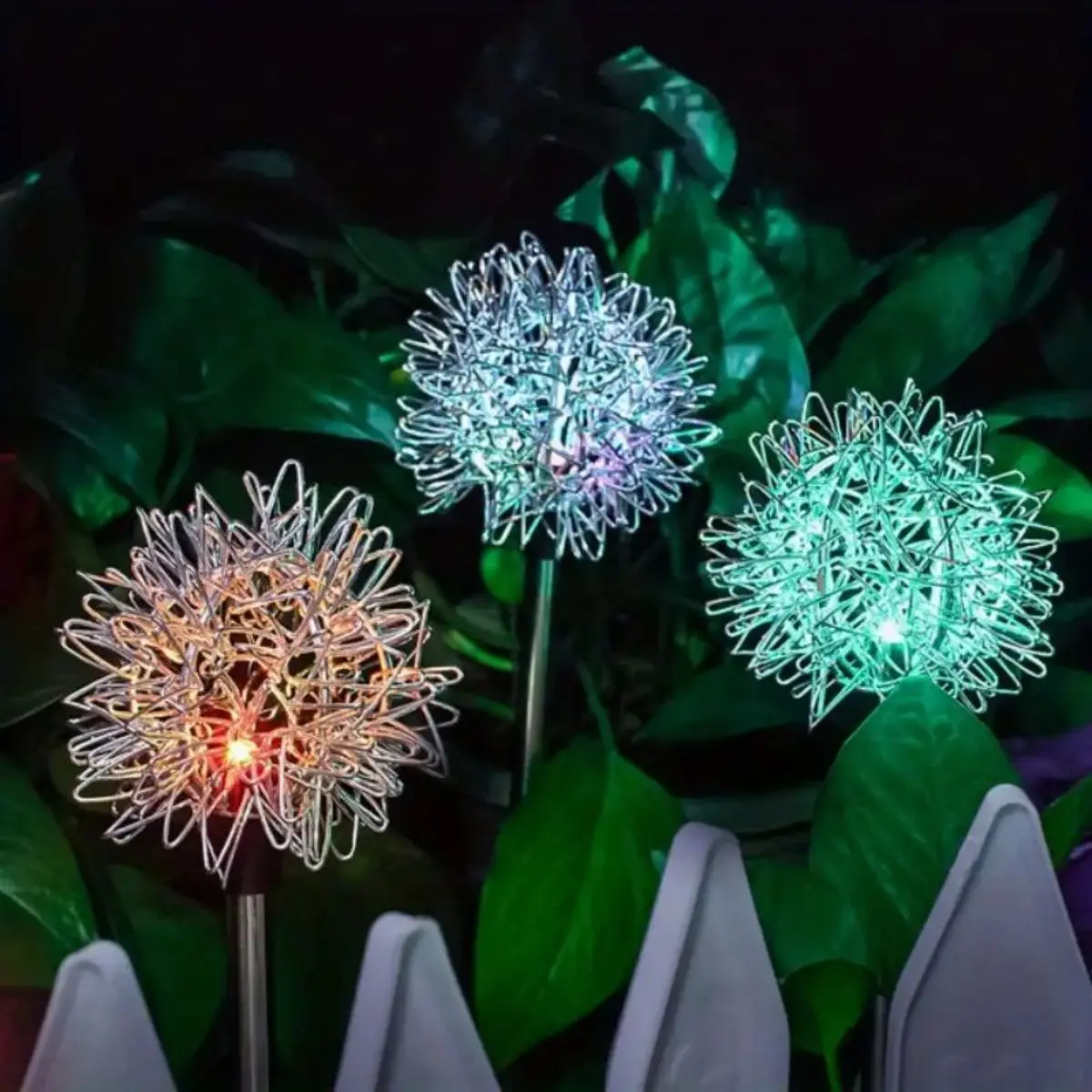 Solar Dandelion Aluminum Wire Ball Garden Lamp Waterproof Outdoor LED Landscape Lamp,Lighted Garden Decoration