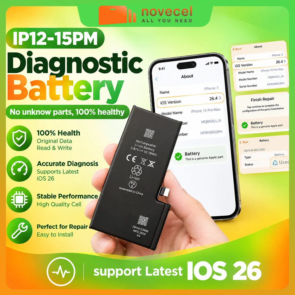 5pcs Batterie Diagnostic TI Chip Cell Mobile Phone Li-ion Battery For iPhone 11 12 14 16 17 Pro Max Battery Show As Genuine Part