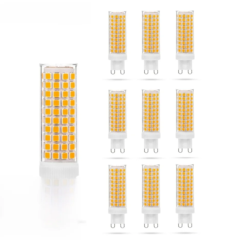 10pcs G9 LED Lamp AC100V-265V 10W No Flicker 76LEDS SMD2835 Ceramics Chandeliers Light Lighting For Living Room Led Bulb