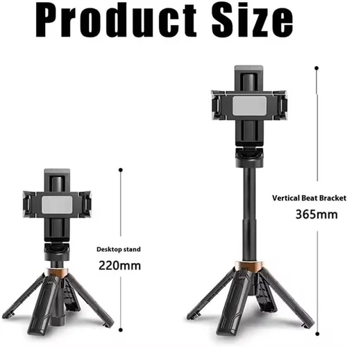 Imagen 2 del producto FANGTUOSI 2025 nuevo Mini selfie stick trípode soporte Clip teléfono móvil monopié soporte con micrófono para iphone Android smartphone