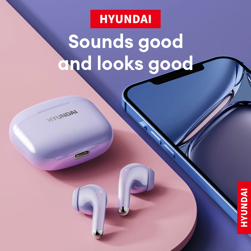 Choice HYUNDAI LP40 Pro Bluetooth 5.3 Headphones Long Battery Life Noise Reduction Touch Control Earphones HIFI Stereo Sound