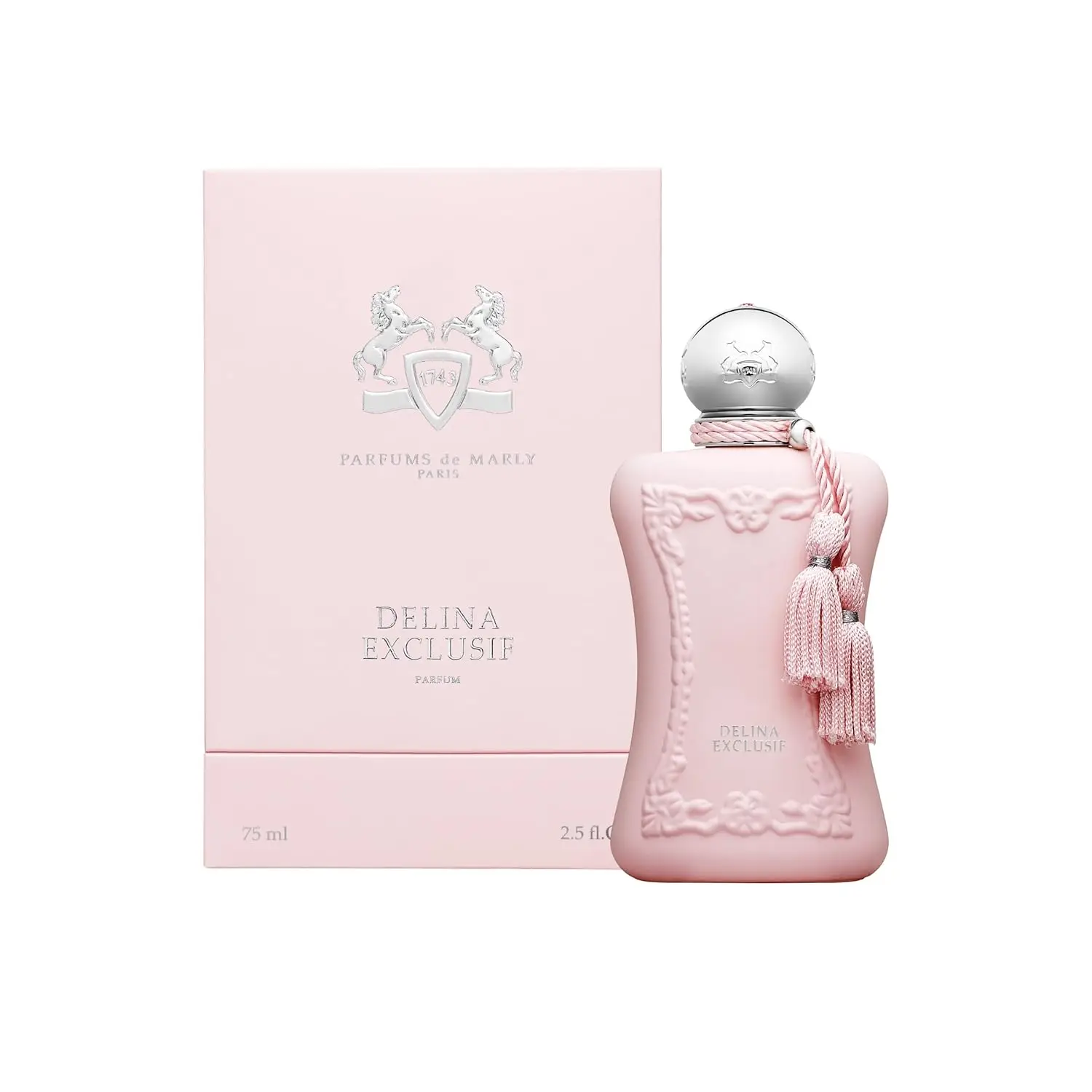

Parfums de Marly Delina Exclusif Eau de Parfum Spray for Women – Opulent Oriental Floral Gourmand Scent, Rose, Litchi, Vanilla, Amber & Incense, Long-Lasting Luxury Fragrance, Perfect Gift, 2.5 fl oz / 75 ml