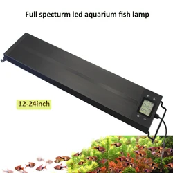 Auto On Off 12-24Inch LED Aquarium Light Extendable Dimmable 7 Colors Full Spectrum Aquarium Plant Light