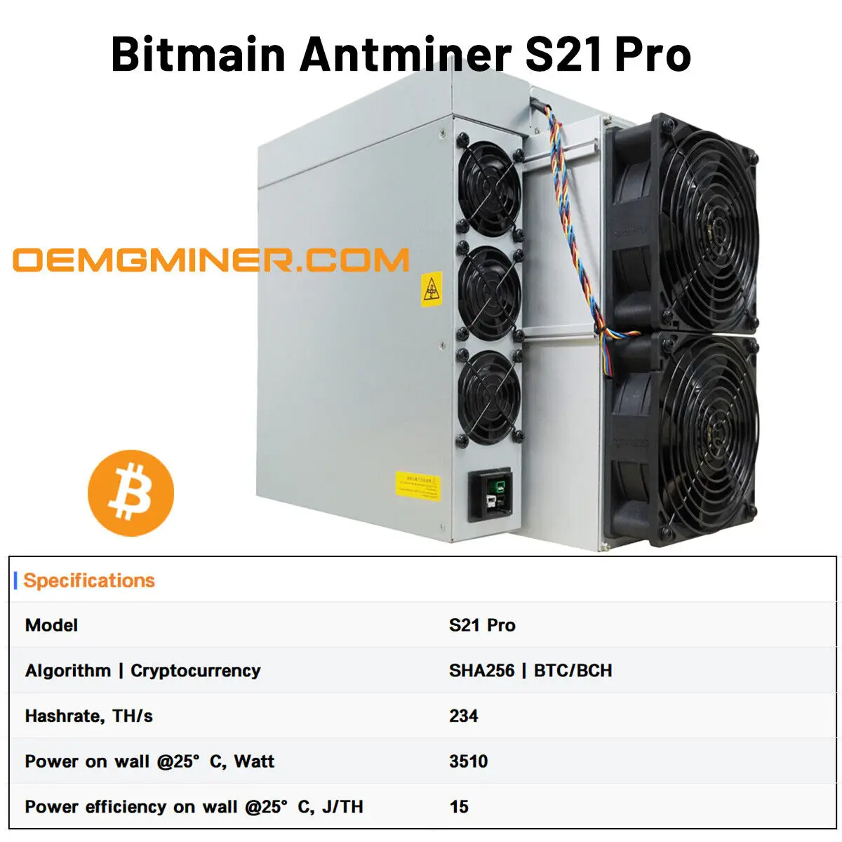 

Летнее предложение! Купите 5 и получите 2 бесплатных нового бренда Bitmain Antminer S21 Pro 234T 3510 Вт Биткоин BTC ASIC Miner Office