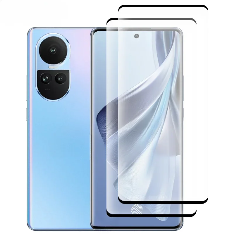 1-2 pièces protecteur d'écran d'empreintes digitales ultrasonique incurvé Film de verre pour Oppo Reno 10 5G protecteur d'écran pour Oppo Reno 10 5G Global