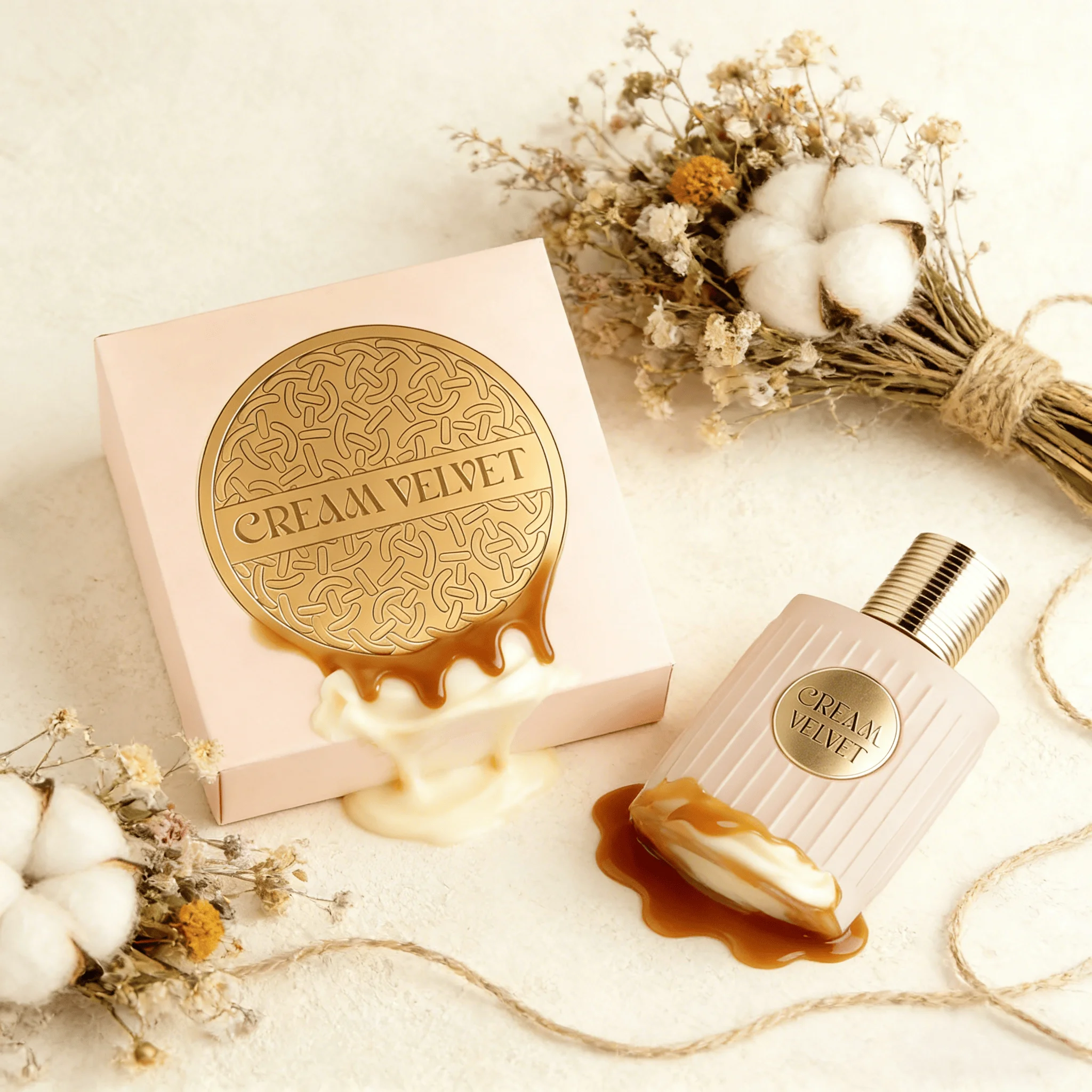 Perfume Cream Velvet 3.4 OZ EDP Spray - Fragancia Gourmand Cremosa con Notas de Mantequilla, Caramelo Dorado, Crema Fresca y Intensa, Aroma a Café Latte