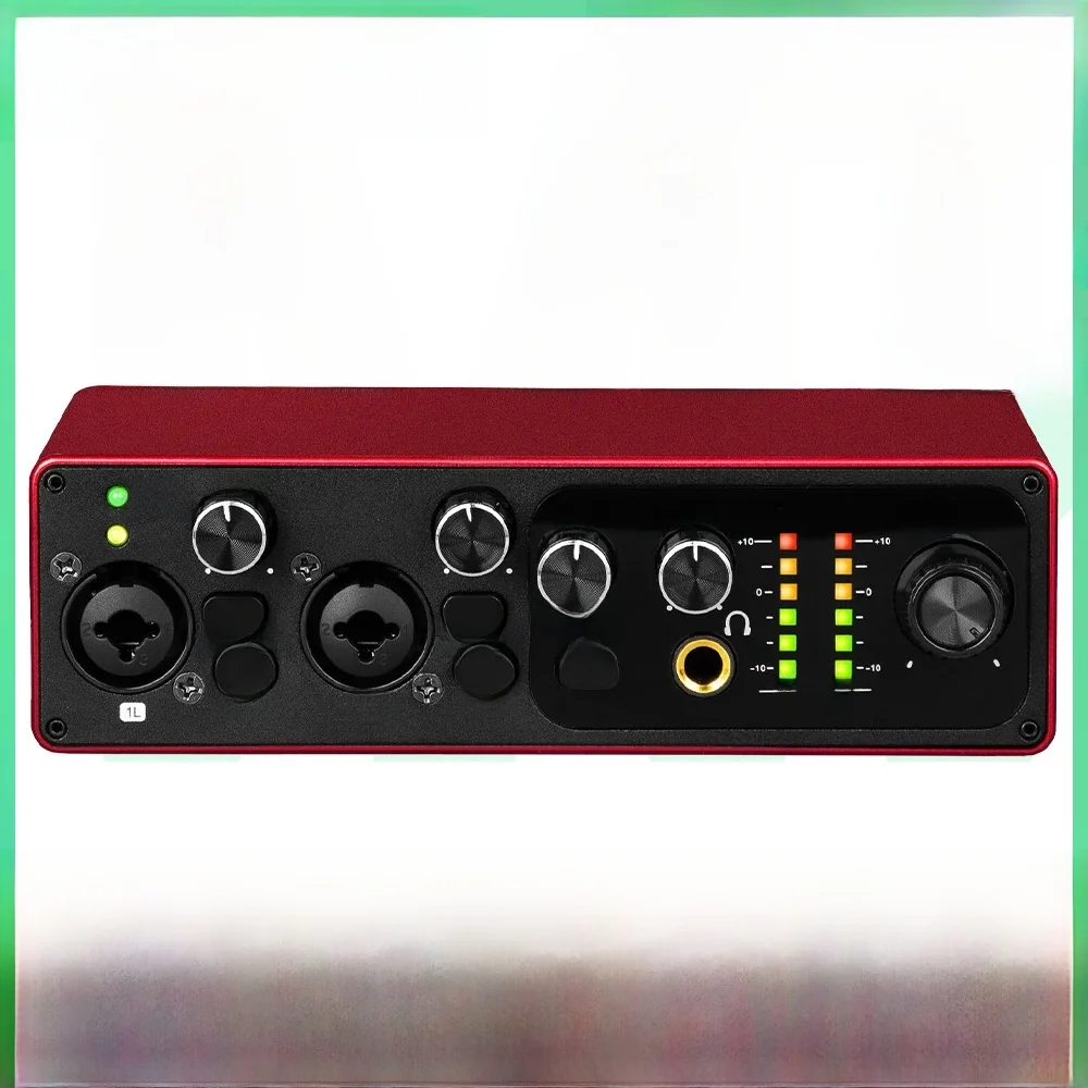 Professionelle Soundkarte Depusheng MK22P USB Audio Interface 48 V Phantom Netzteil für Live Studio Streaming Podcasts