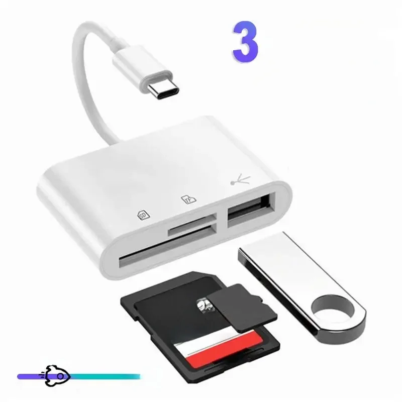 Lecteur de carte SD USB C pour téléphone Type C 3 en 1 lecteur de carte SD TF CF Type C adaptateur de lecteur de carte CF lecteur de carte de caméra Plug and Play