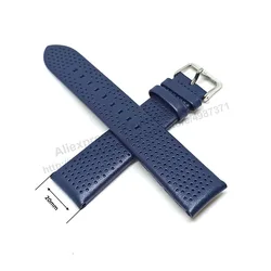 20mm Navy Blue Leather Replacement Watch Band Strap Belt - Fits/For Emporio Armani Luigi AR1736 , AR1731