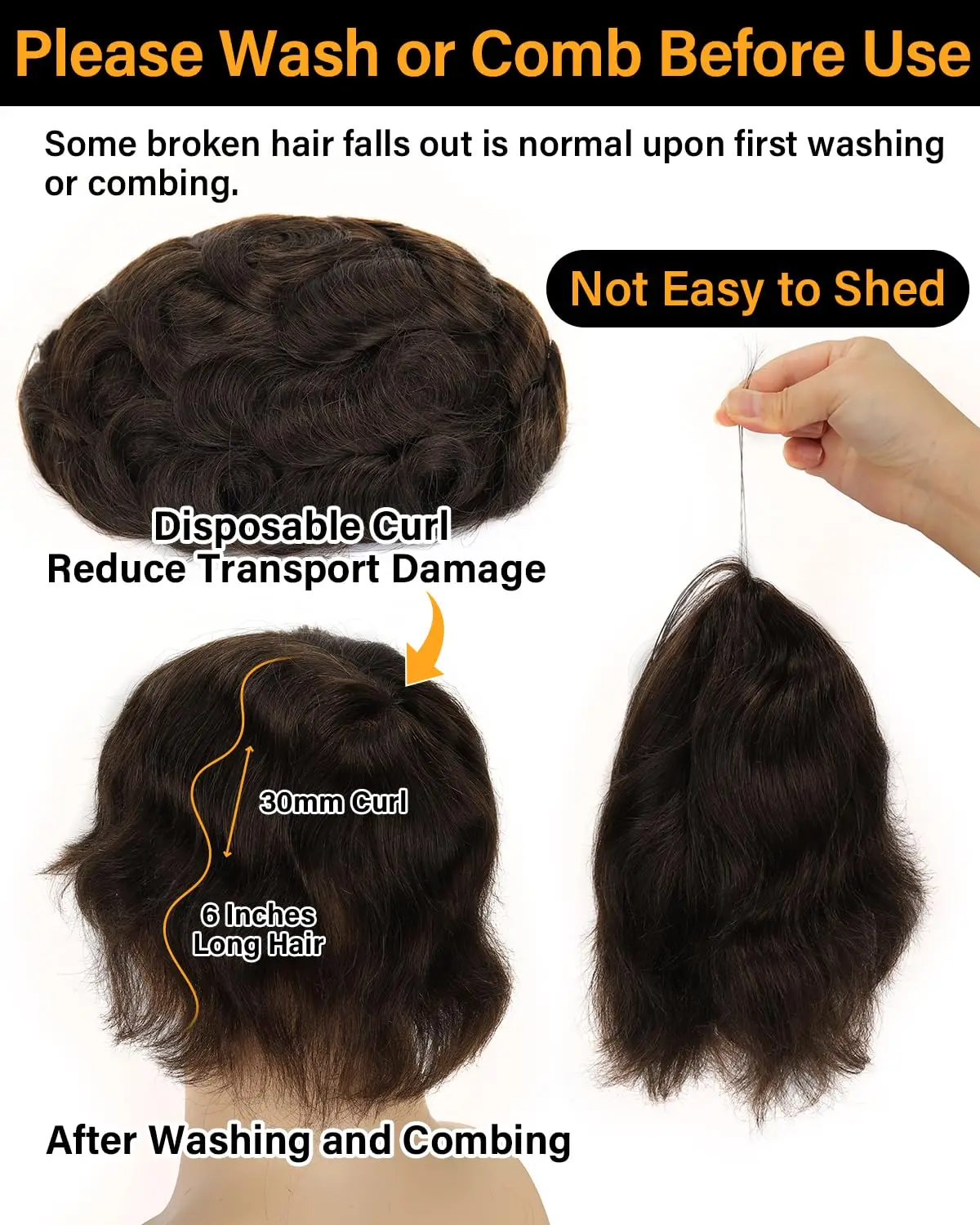 الشعر المستعار للرجال أحادية و NPU قطع الشعر البشري وحدات الشعر نظام استبدال الشعر الذكور الاصطناعية #4