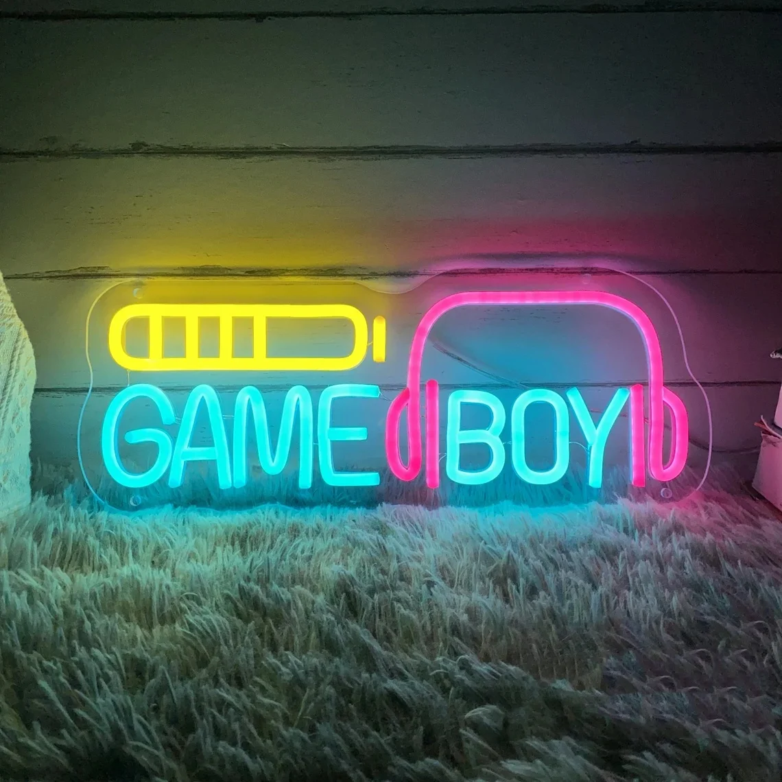 

Game Boy Headphone Neon Sign Custom Game Room LED Neon Light Gaming Room Earphones Wall Decor Gift For Gamer Boy‘s Bedroom Decor