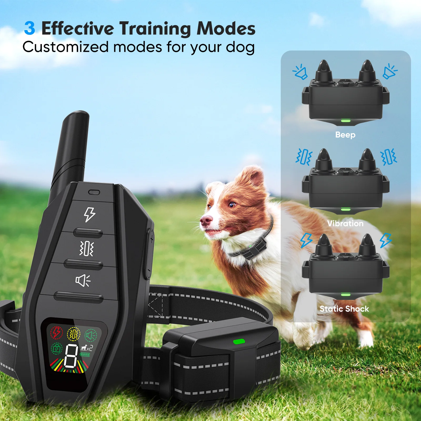 Remote Dog Training Collar with Beep Vibration Static Shock 3300ft Electric Training Collar for Dogs of Small Medium Large Size