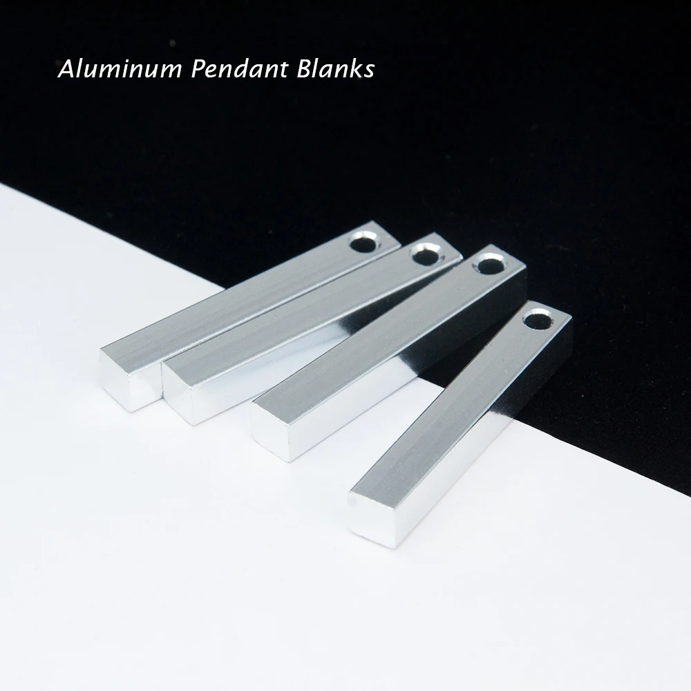 

Aluminium 3D Rectangular Bar for Jewelry Stamping Pendant Metal Blanks for Engraving Keychain Tags With Pierced Hole