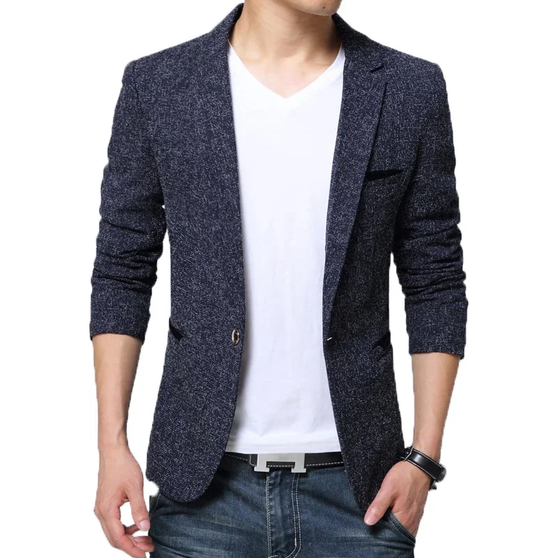 BROWON New Arrival Mens Blazer Jacket Suit Wedding Prom Party Slim Fit Smart Casual Suit Men Jacket Business Men Suit Jacket — zdjęcie 2