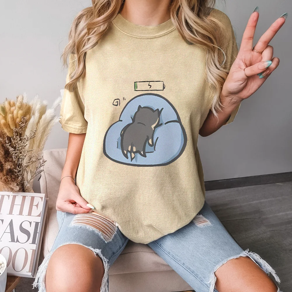 

Хлопковая одежда с короткими рукавами и круглым вырезом с кошачьим принтом Y2k, винтажная уличная одежда, модные футболки с рисунком, Harajuku для женщин