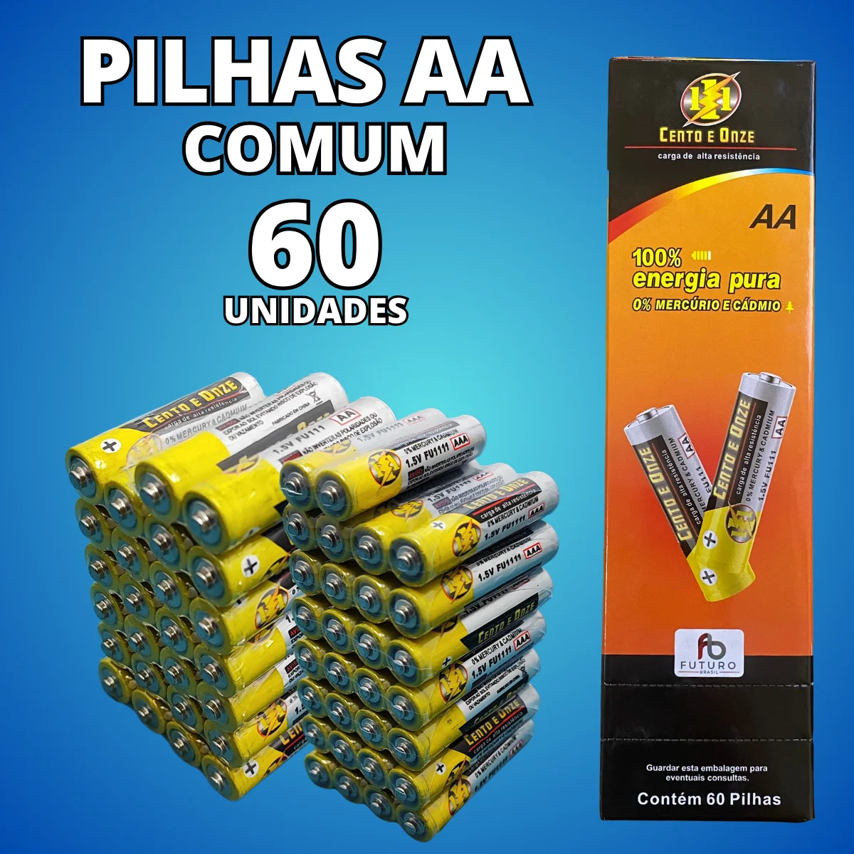 Kit 60 Units AA Batteries Common Box For Clock Control