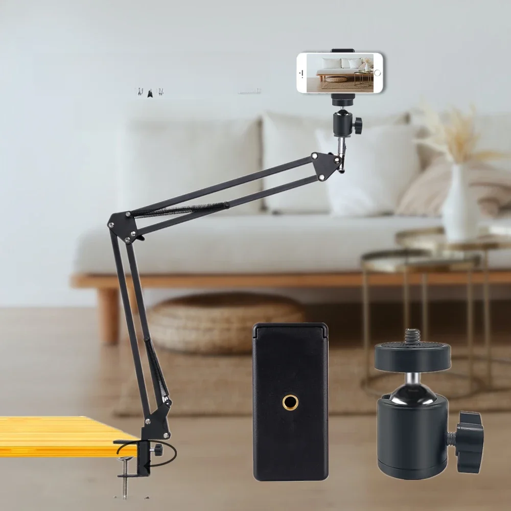 COOL DIER NEW Statyw do aparatu telefonicznego Zestaw stojaków fotograficznych Regulowany z uchwytem na telefon Do Nikon Do lampy pierścieniowej LED — zdjęcie 2