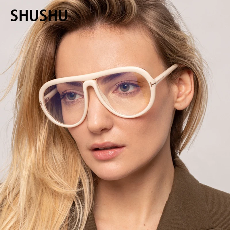 B181 Vintage Oversized Pilot Sunglasses Luxury Brand Ladies Men Fashion Toad Glasses Trendy Beige Glasses Frame 2023 New