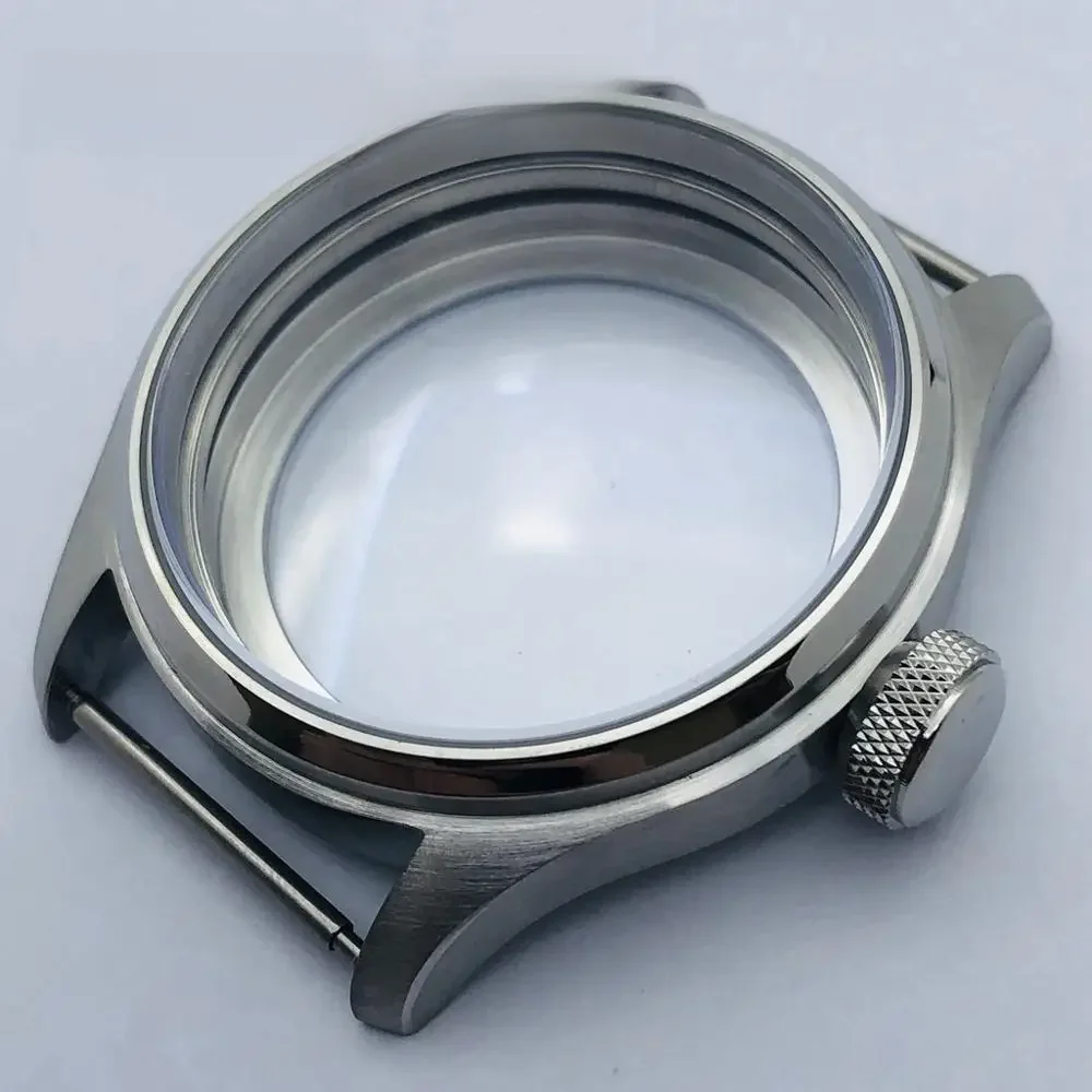 Srebrna, sterylna, przezroczysta szklana obudowa o średnicy 47 mm pasująca do mechanizmu serii ETA 6497 6498 Seagull ST3600 ST3620 — zdjęcie 2