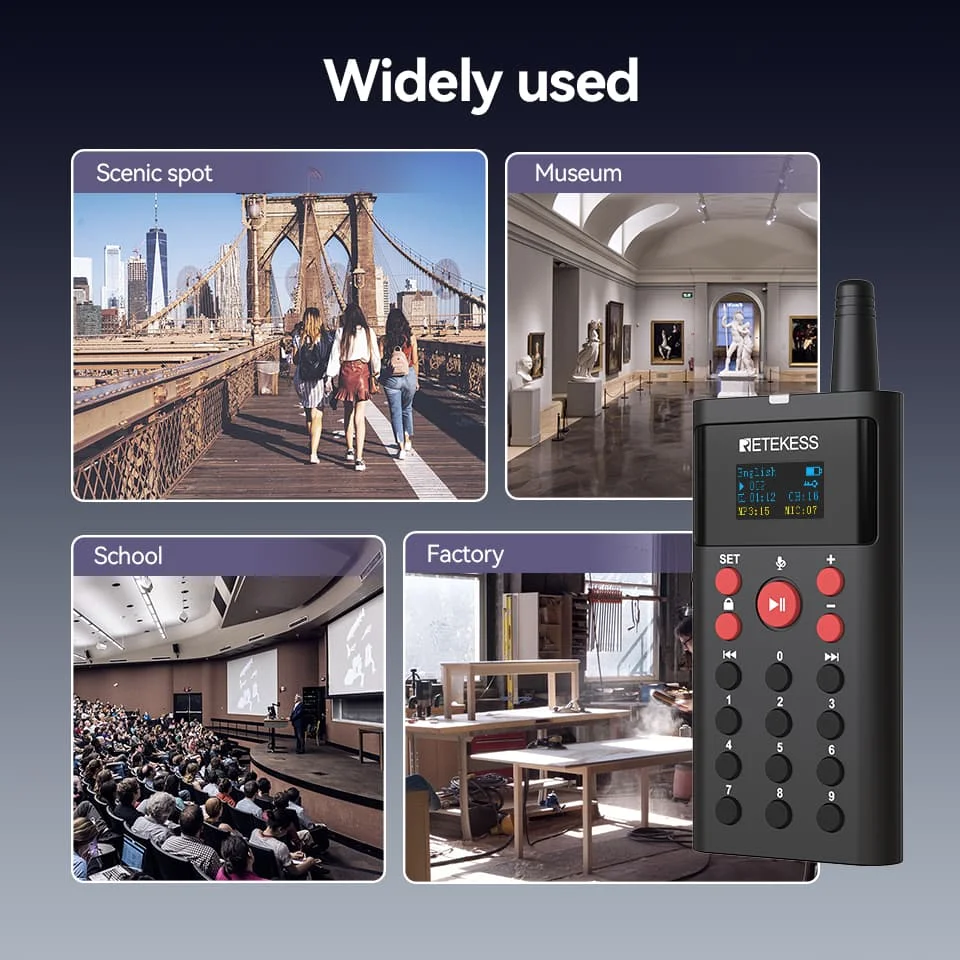 Retekess TT127 Drahtloses Reiseleitersystem Radio-Selbstbedienung On-Demand-GPS-Leitfonsystem für malerische Bereiche Museumskunsttentoonstellung – Detail 10