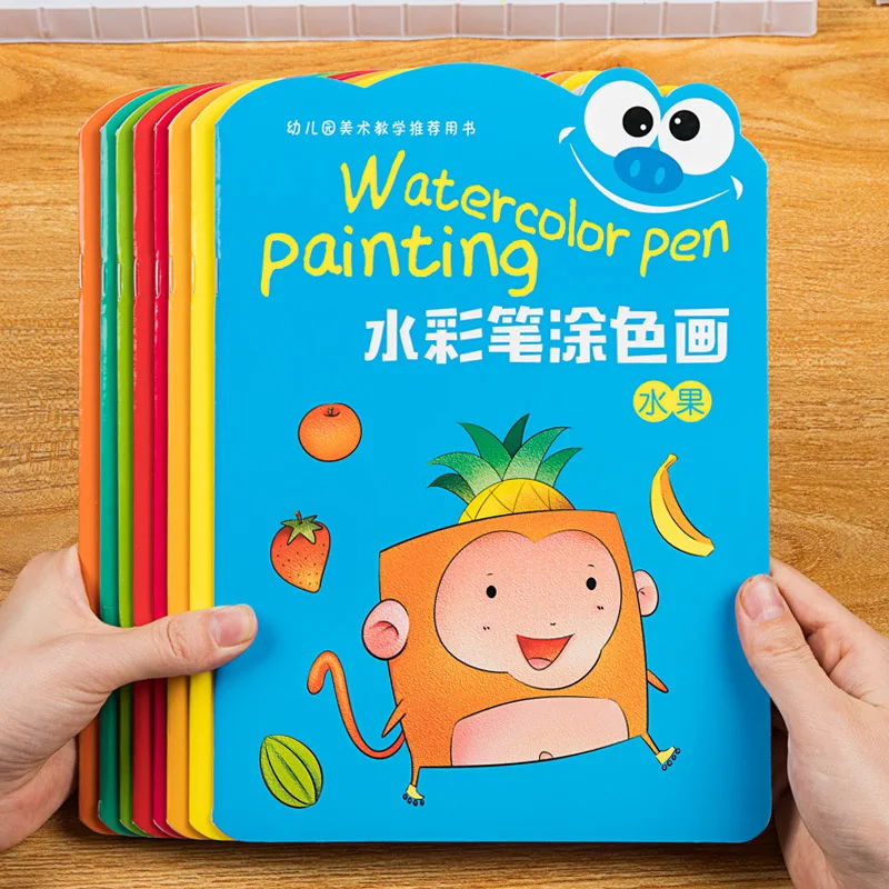 Aquarel Schilderij En Kleurboek Voor Peuters Van 3-6 Jaar-Kleuterschool Tekenwerkboek & Kunstboek