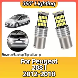 2Pcs LED Lamps 1156 Ba15s 6000K Reverse Backup Rear Brake P21W Car Lights For Peugeot 208 I 2012 2013 2014 2015 2016 2017 2018