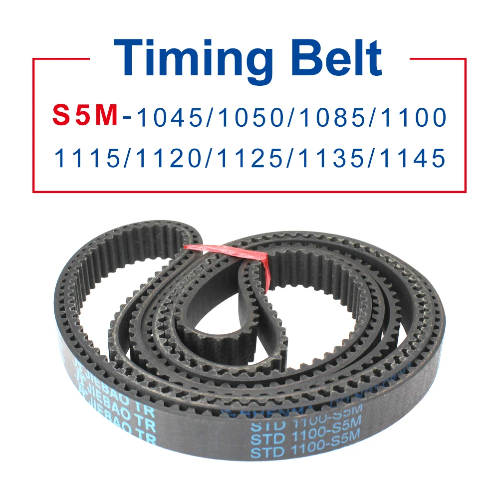 

Timing Belt S5M-1045/1050/1085/1100/1115/1120/1125/1135/1145 Teeth Pitch 5.0 mm Circular Tooth Belt Width 10/15/20/25/30 mm