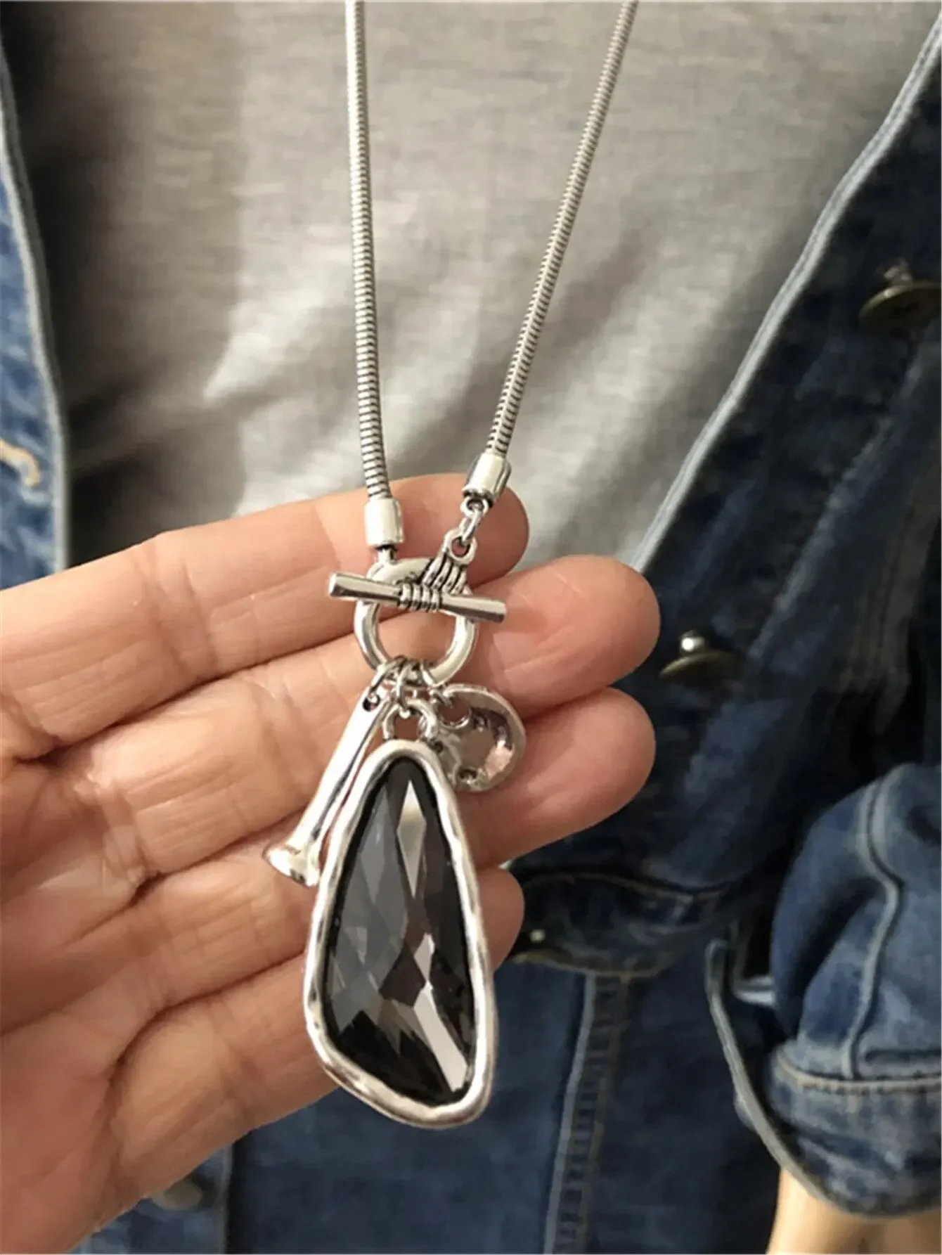 Collier JONecklace avec cristal irrégulier, Hetertuna Ual Respzed, pull isman soigné, long, simple et personnalisé, 1