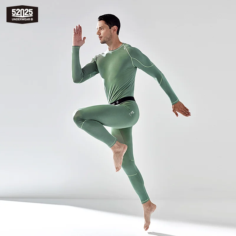 52025 Men Thermal Underwear Functional Underwear Lightweight Stylish Base Layer Innovative Pouch Long Johns