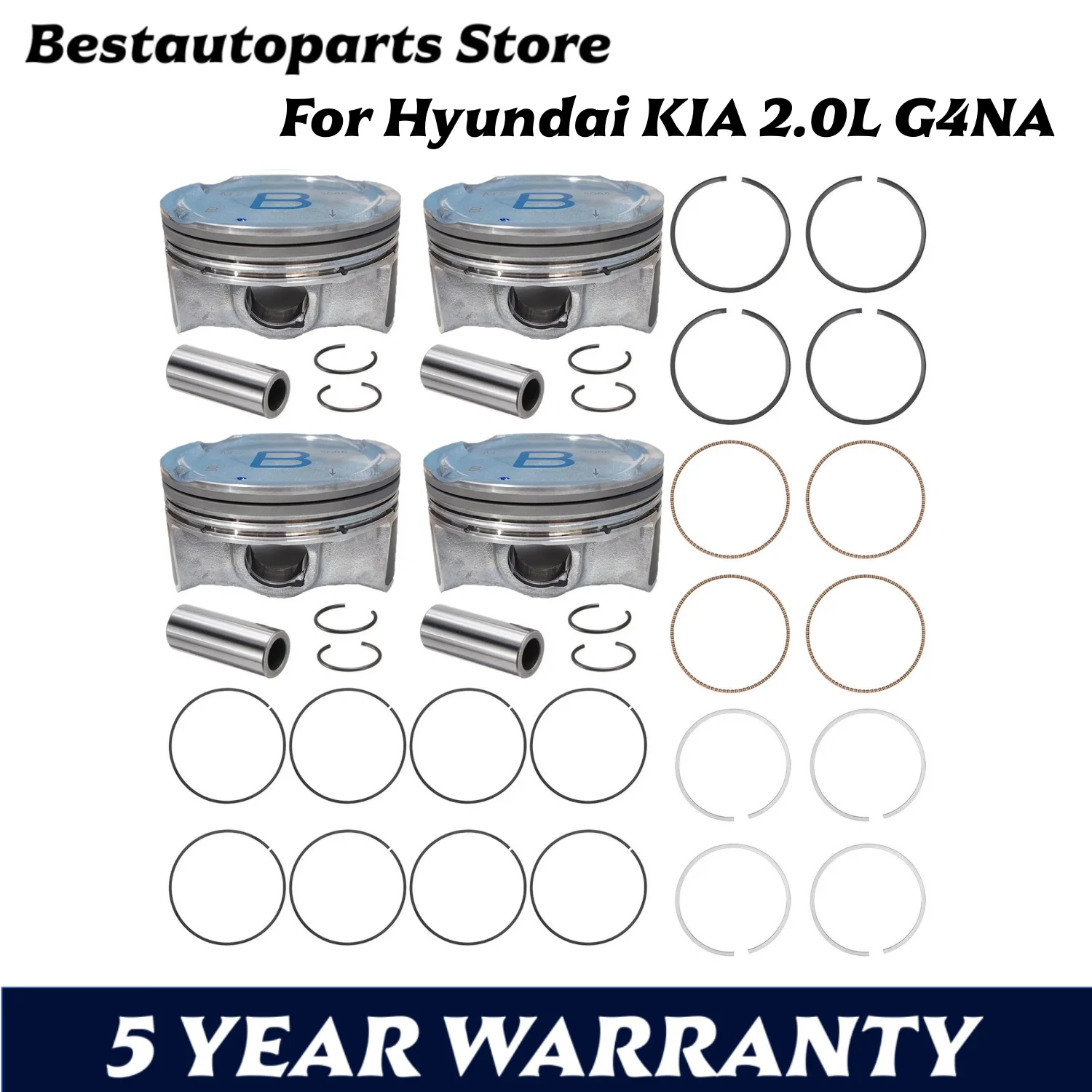 أجزاء المحرك المكبس وحلقة عدة صالح 2.0 L L4 الغاز G4NA لشركة هيونداي كيا 2.0L GDI CVVT 2.0L 2014-2019 23041-2E00