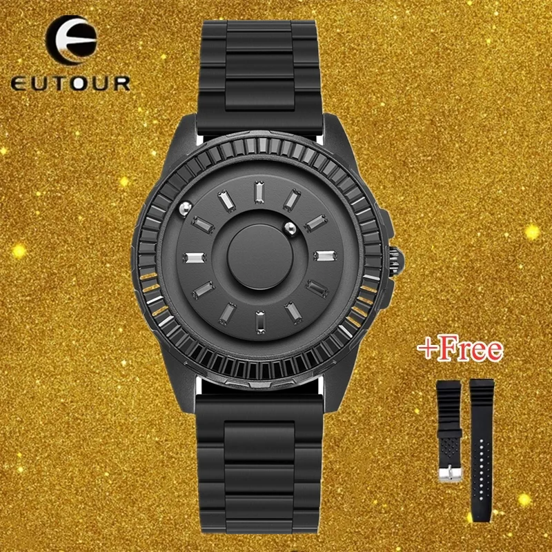 EUTOUR New Limited Edition orologio a sfera magnetica da uomo Luxury Diamond Crystal Man Unisex Designer orologi impermeabili in acciaio inossidabile